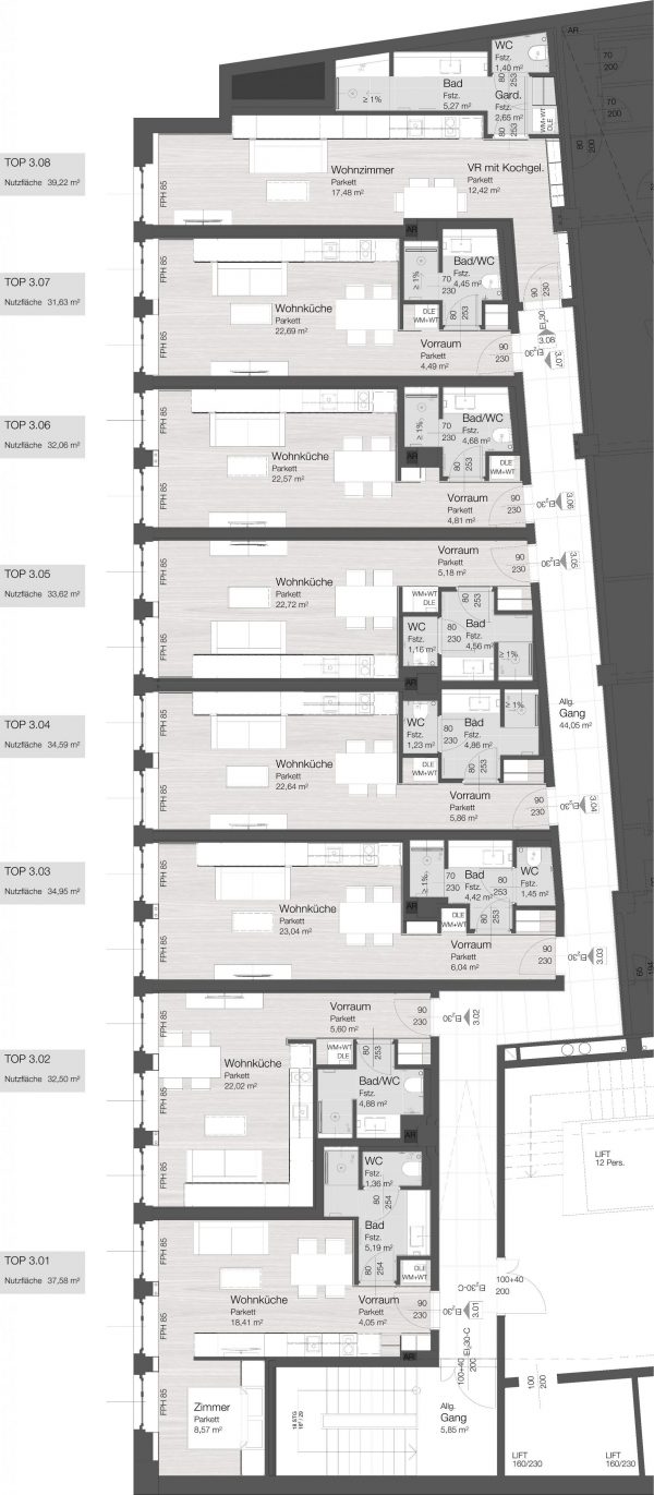 MicroApartments Rotenturmstraße von LIEGLER TAKEH ARCHITEKTEN